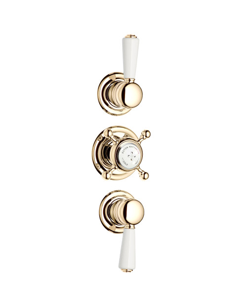 Astonian Original concealed thermostatic dual outlet shower valve polished brass