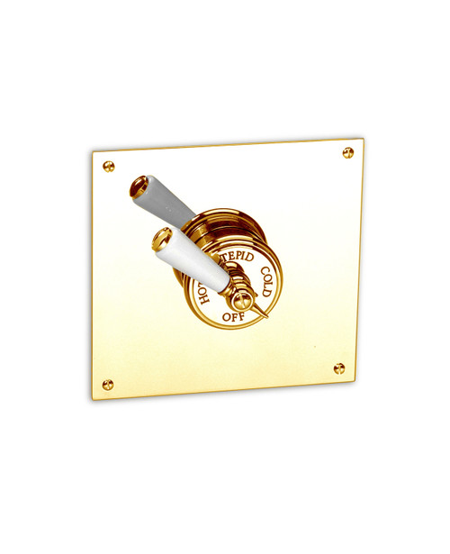 Tradition Brass concealed thermostatic shower valve square plate polished brass