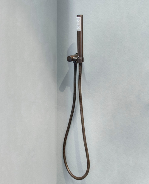 Alto handshower kit with handshower, hose, wall outlet and holder urbanite bronze
