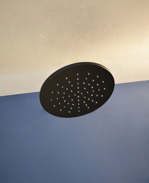 Nero 250mm round shower rose satin black