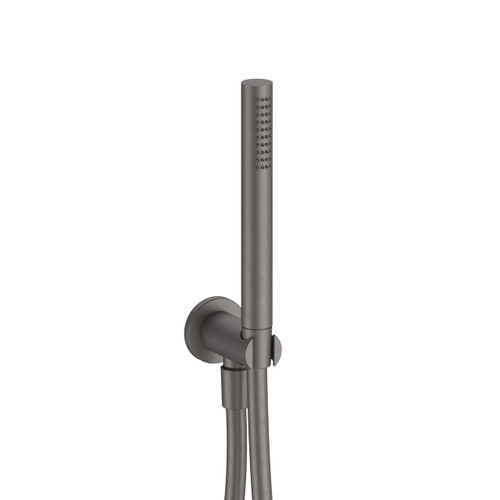 Fantini Sailing handshower kit with handshower, hose, wall outlet and holder PVD gun metal | Aston Matthews bathrooms