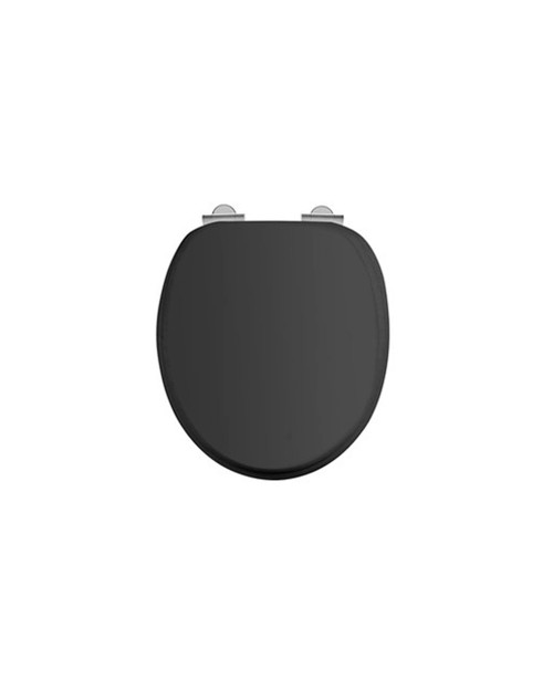 Burlington wooden toilet seat and cover matt black and soft close hinges - finish options