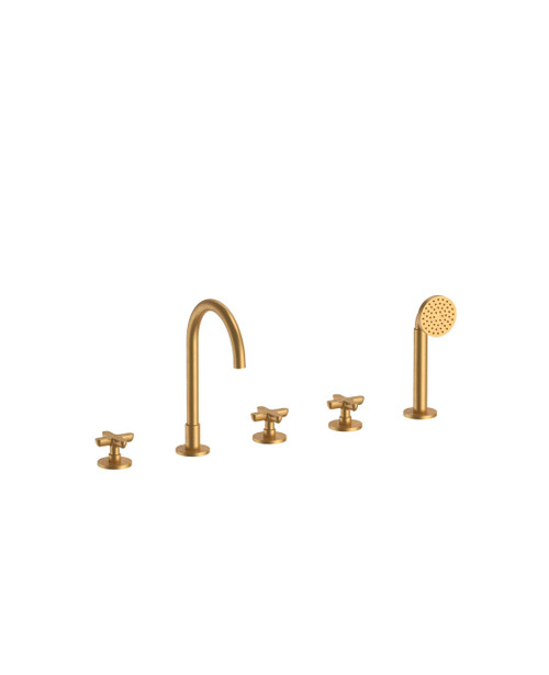 Lugana X 5-hole deck mounted bath shower mixer