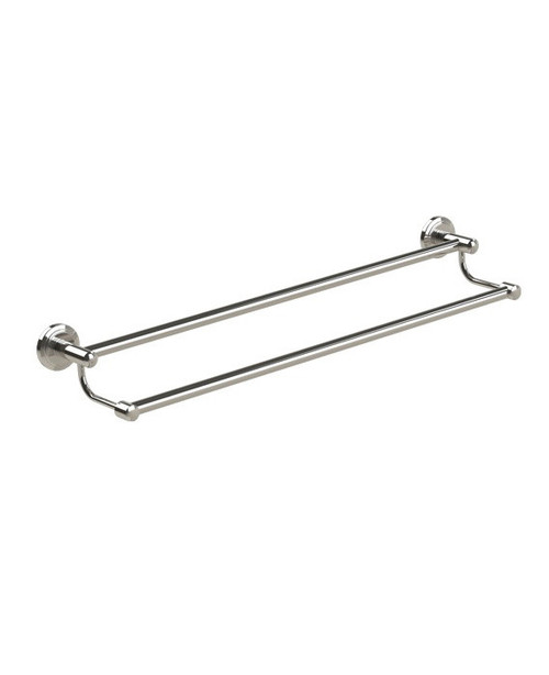 London 65cm double bathroom towel rail chrome and nickel