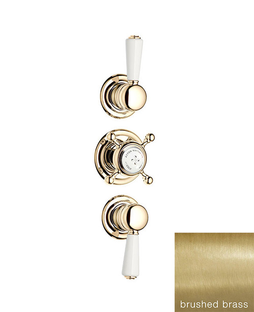Astonian Original concealed thermostatic dual outlet shower valve brushed brass