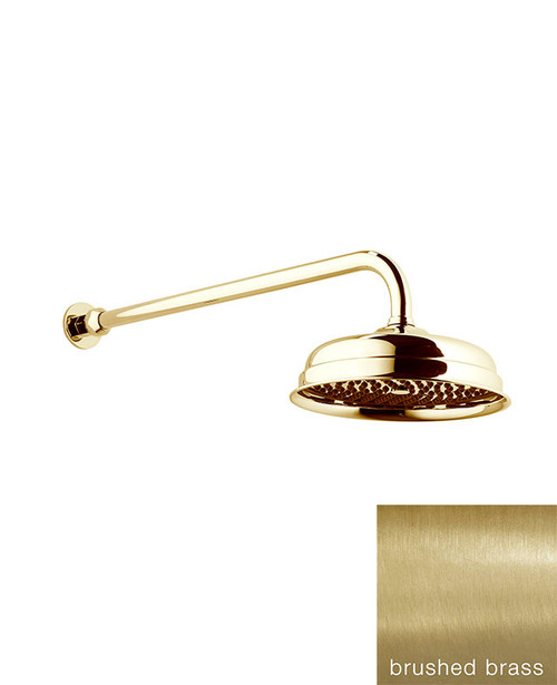 Astonian Original 190mm easyclean rose with adjustable shower arm brushed brass