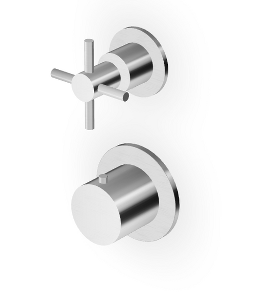 Zuchetti Helm Thermostat With 1 Stop Valves - Cross Handles