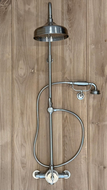 Astonian Signature Traditional exposed dual outlet shower system Brushed Nickel