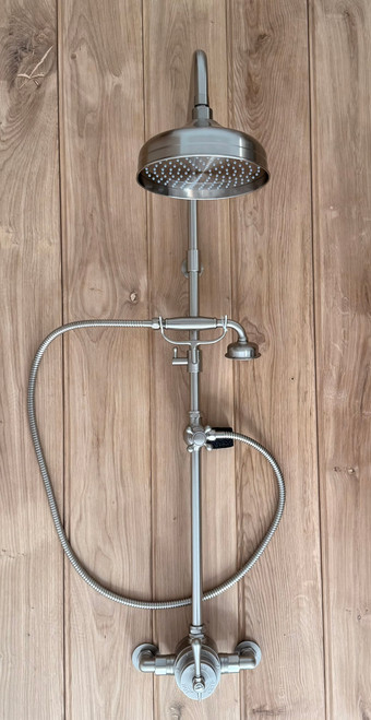 Astonian Signature Traditional exposed dual outlet shower system Brushed Nickel