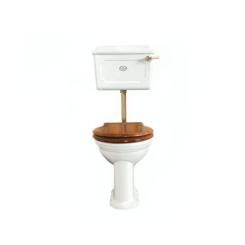 Thomas Crapper Low-level Ceramic Cistern WC Set - Brushed Brass