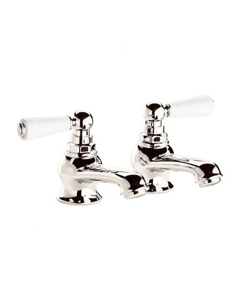 Astonian Original china lever bath pillar taps - Nickel