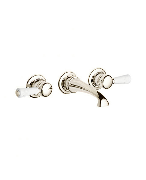 Astonian Original 3-hole wall mounted china lever basin mixer - Nickel