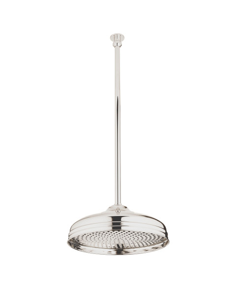 Astonian Original 300mm rose with adjustable drop tube - brushed nickel