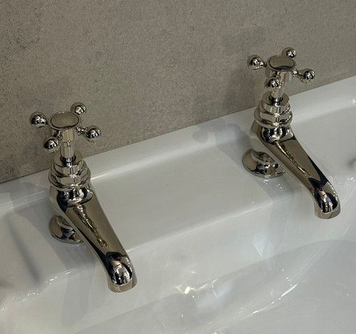 Astonian Signature basin pillar taps- Polished Nickel
