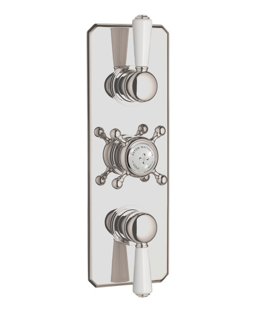 Astonian Original concealed thermostatic dual outlet shower valve with plate - brushed nickel