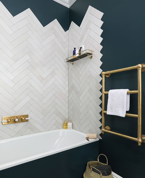 AM3 750Hx475W hot water towel warmer - Brushed Brass