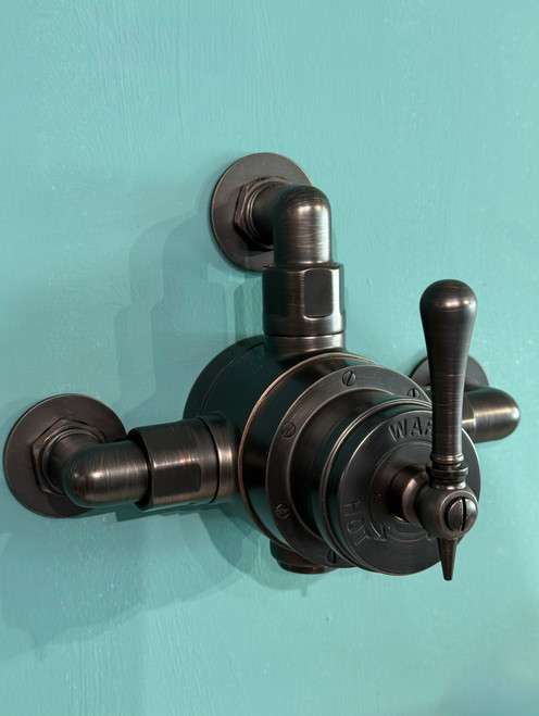 Astonian Signature Traditional semi exposed shower valve - Linished Antique Bronze