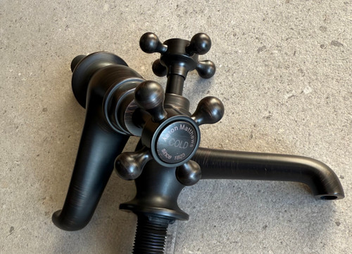 Astonian Signature basin pillar taps - Linished Antique Bronze