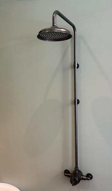 Astonian Signature Traditional Single Outlet Exposed Shower Kit with Industrial Lever  - Linished Antique Bronze (excludes rose)