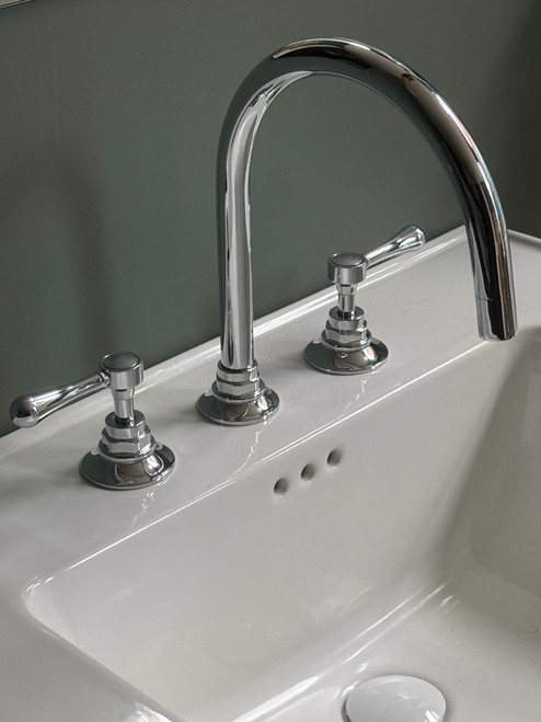 Astonian Signature  3-hole Swan Neck basin mixer, Lever Handles - Chrome
