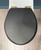 GW wooden toilet seat and cover ebonised with soft close brushed brass hinges