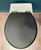 GW wooden toilet seat and cover ebonised with soft close polished brass hinges