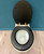 Astonian Original GW wooden toilet seat and cover ebonised with soft close polished brass hinges