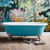 Astonian Balmoral double ended no taphole freestanding cast iron bath  1676x790mm primed exterior chrome feet