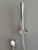 Modern handshower kit with slimline handshower, wall outlet and separate handshower  holder - Chrome