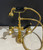Astonian Tradition wall  mounted bath/shower mixer in Polished Brass with black ceramic