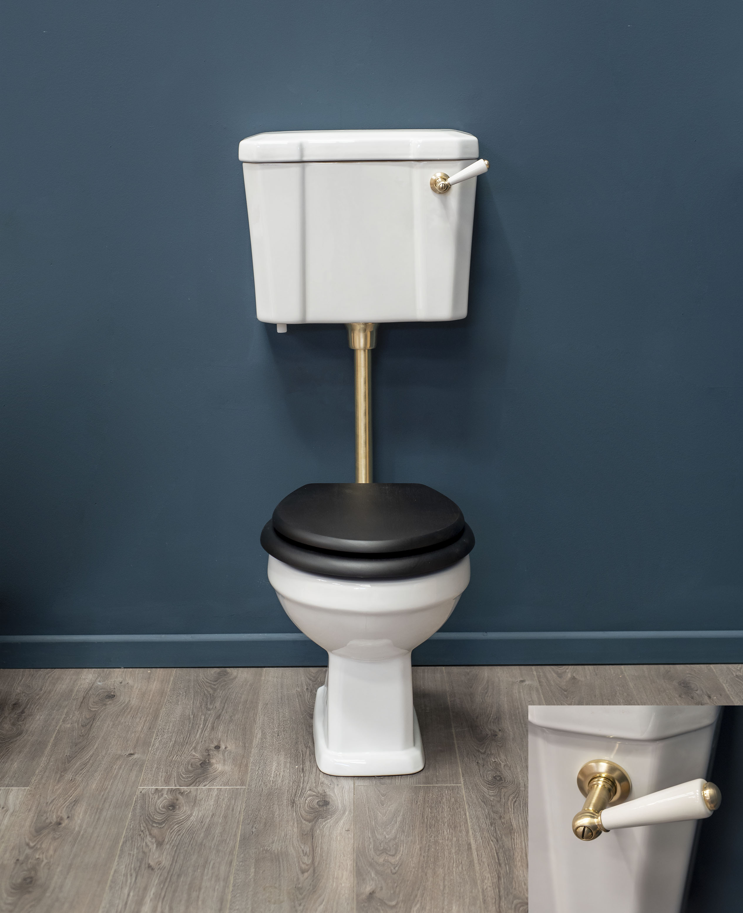 Carlton Brushed Brass Traditional High-Level Toilet with Soft