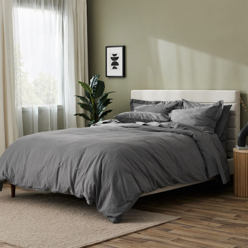 Silk & Snow Relaxed Linen Sheet Set - Thumbnail 3
