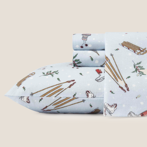 Eddie Bauer Snow Day Flannel Sheet Set