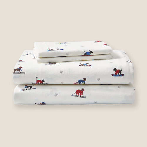 Eddie Bauer Ski Patrol Flannel Sheet Set