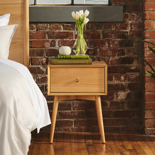 Silk & Snow Mid-Century Modern Nightstand