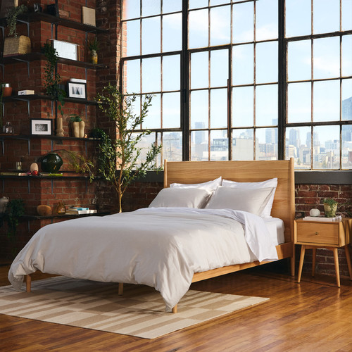 Silk & Snow Mid-Century Modern Bed