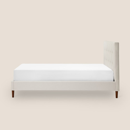 Silk & Snow Grid Tufted Upholstered Bed