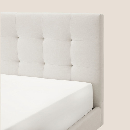 Silk & Snow Grid Tufted Upholstered Bed