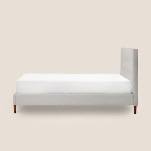 Silk & Snow Grid Tufted Upholstered Bed