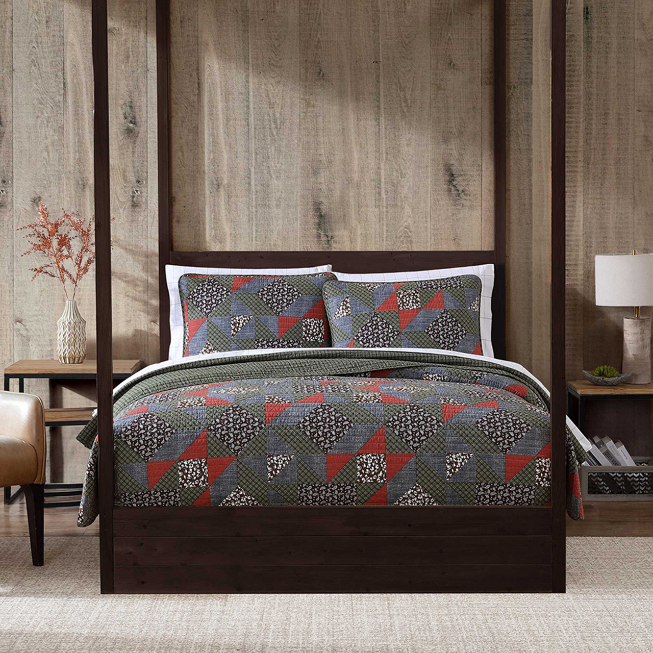 Eddie Bauer Block Patchwork Quilt Set