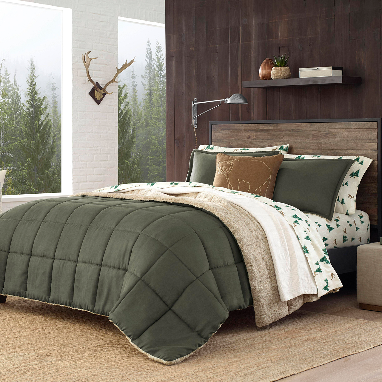 Eddie Bauer Deer Hollow Flannel Sheet Set Eddie Bauer Deer Hollow Flannel Sheet Set