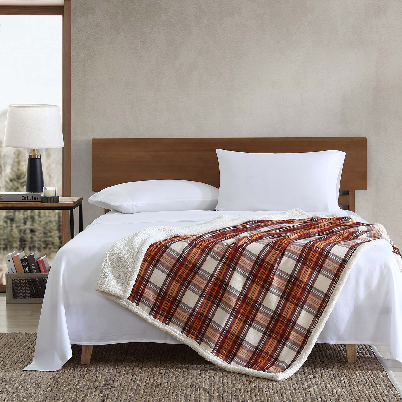 Eddie Bauer Edgewood Reversible Multicolor Plaid Throw