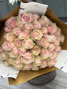 Four Dozen Long Stem Fresh Pink/Blush Ecuadorian Bouquet