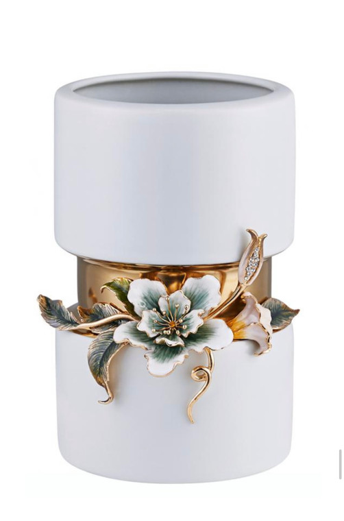 White Flower Ceramic Vase