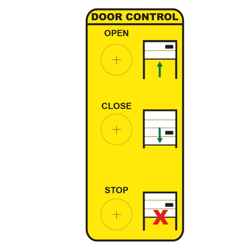 DECAL, CONTROL BOX, DOOR BUTTONS