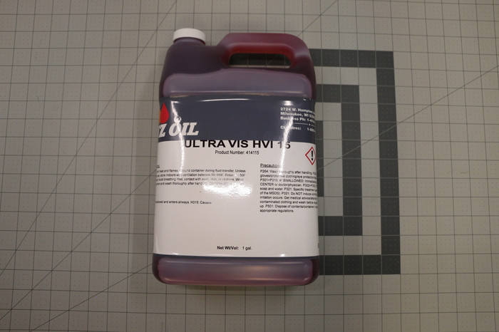 FLUID, HYDRAULIC, 1 GAL CONTAINER, ULTRA VIS HVI RED, W/MSDS SHEET
