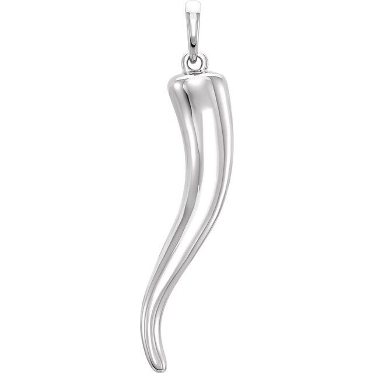 Sterling Silver cornicello Corno Flat Italian Horn Pendant Charm MEDIUM  Size 40MM Unisex Good Luck - Etsy