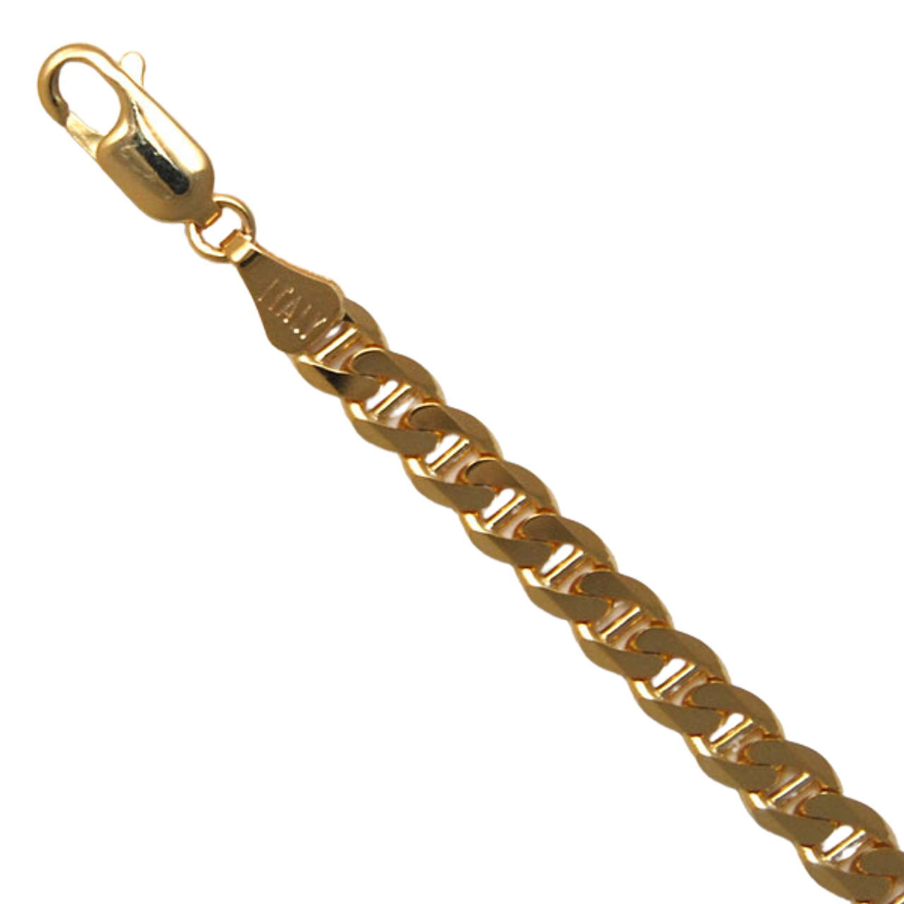 14K Yellow Gold Diamond Cut Anchor Cable Link Chain