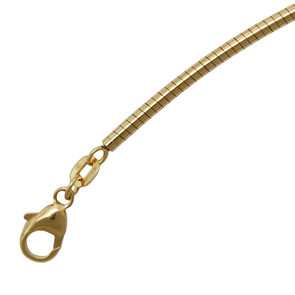 18K Yellow Gold 2.0mm Round Omega Chain Gracious Rose Jewelry