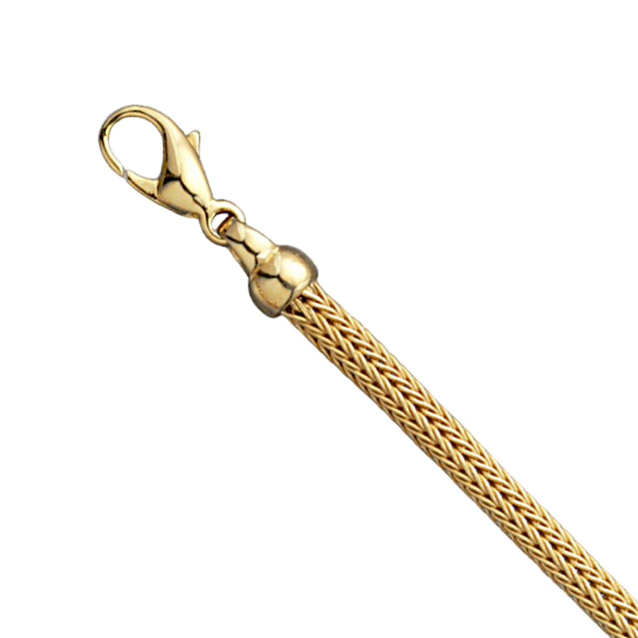 22ct Gold Foxtail Chain with Single Black Beads at Intervals with Lobs